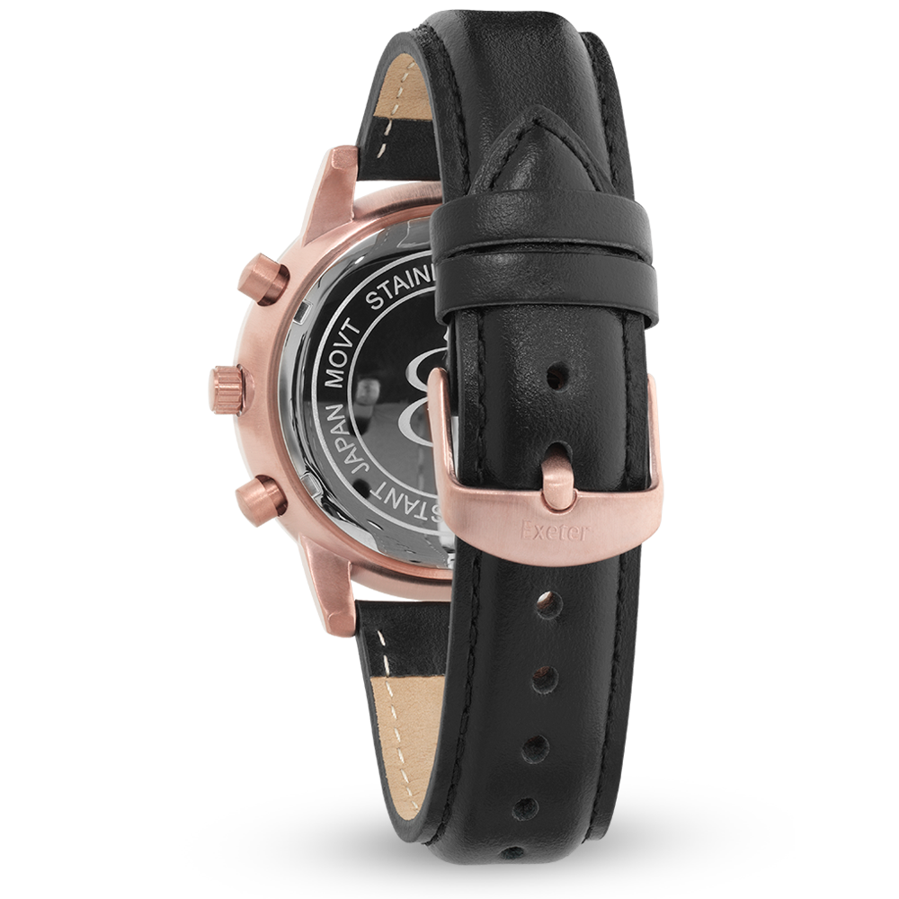 The Exeter | Black & Rose Gold – Back Bay Watch Co.
